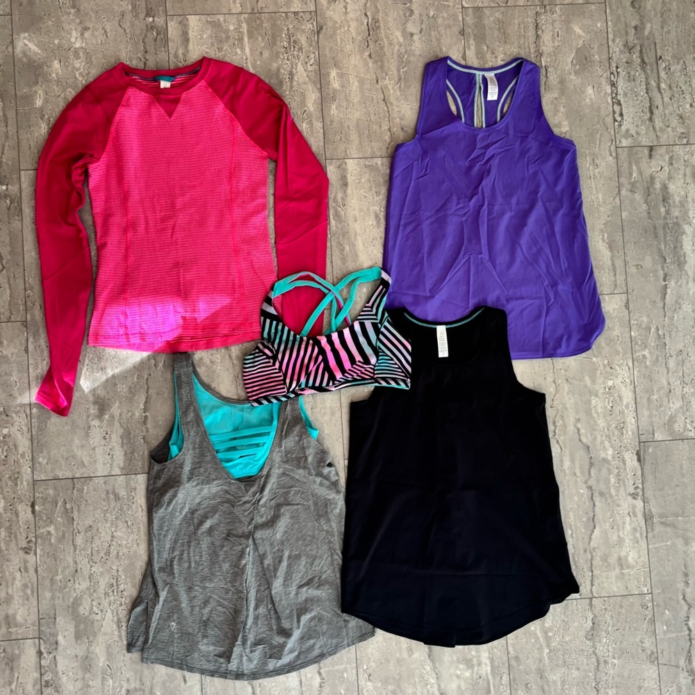 Ivivva Pink and Purple Long Sleeve Matching Set Crop